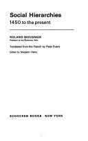 Social Hierarchies, 1450 to the Present