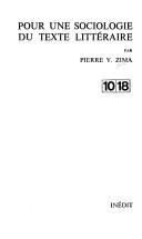 Pour une sociologie du texte littéraire