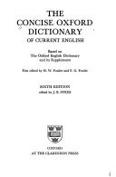 The Concise Oxford Dictionary of Current English