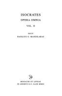 Isocrates: Orationes Et Epistulae II BT Gr