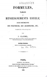 Formules, tables et renseignements usuels