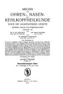 Archiv für Ohren-, Nasen- und Kehlkopfheilkunde