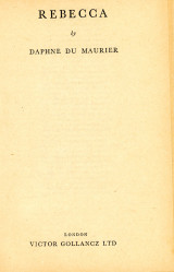 Daphne du Maurier. Rebecca. (London: Victor Gollancz 1952) σε αγγλική γλώσσα / Ρεββέκα
