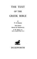 The Text of the Greek Bible