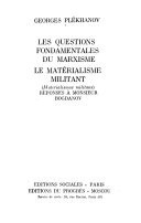 Les questions fondamentales du marxisme ; Le matérialisme militant